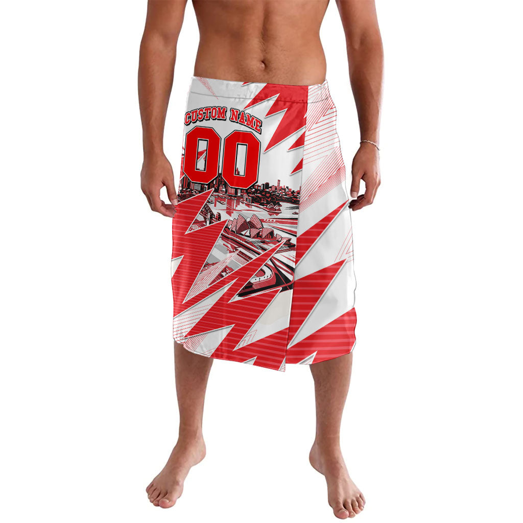 Personalised Sydney Swans Fan Pride Lavalava Fierce Swan Mascot Graphic Art With Sydney City Skyline