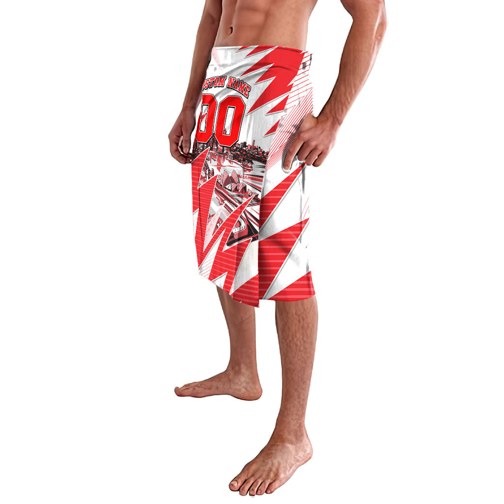 Personalised Sydney Swans Fan Pride Lavalava Fierce Swan Mascot Graphic Art With Sydney City Skyline