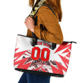 Personalised Sydney Swans Fan Pride Leather Tote Bag Fierce Swan Mascot Graphic Art With Sydney City Skyline