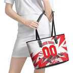 Personalised Sydney Swans Fan Pride Leather Tote Bag Fierce Swan Mascot Graphic Art With Sydney City Skyline