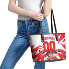 Personalised Sydney Swans Fan Pride Leather Tote Bag Fierce Swan Mascot Graphic Art With Sydney City Skyline