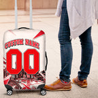 Personalised Sydney Swans Fan Pride Luggage Cover Fierce Swan Mascot Graphic Art With Sydney City Skyline