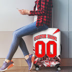 Personalised Sydney Swans Fan Pride Luggage Cover Fierce Swan Mascot Graphic Art With Sydney City Skyline