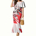 Personalised Sydney Swans Fan Pride Mermaid Dress Fierce Swan Mascot Graphic Art With Sydney City Skyline