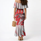 Personalised Sydney Swans Fan Pride Mermaid Dress Fierce Swan Mascot Graphic Art With Sydney City Skyline