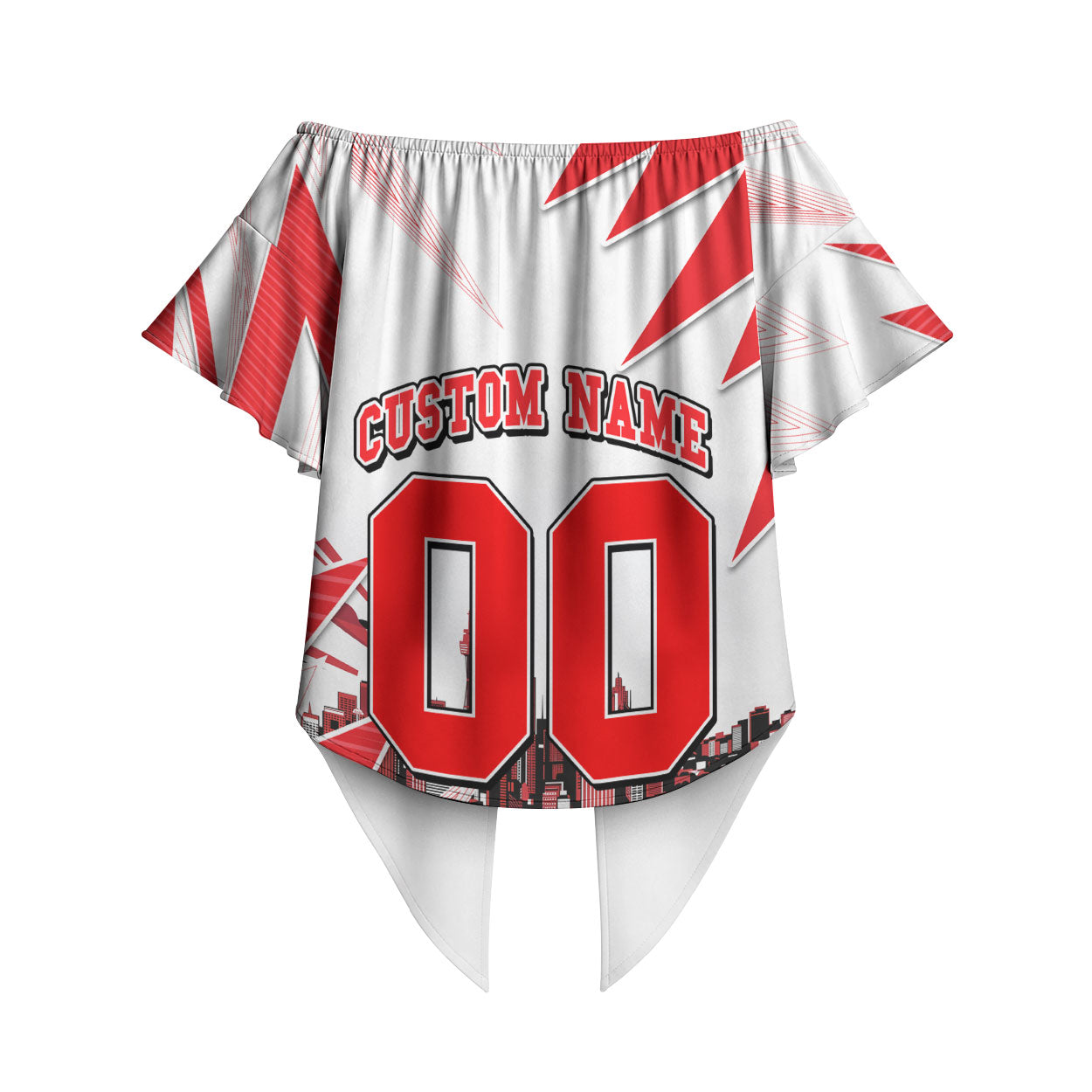 Personalised Sydney Swans Fan Pride Off Shoulder Wrap Waist Top Fierce Swan Mascot Graphic Art With Sydney City Skyline