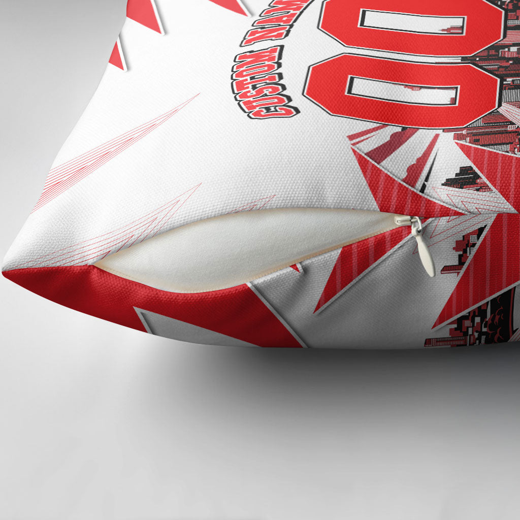 Personalised Sydney Swans Fan Pride Pillow Cover Fierce Swan Mascot Graphic Art With Sydney City Skyline