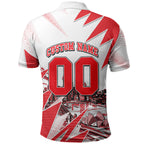 Personalised Sydney Swans Fan Pride Polo Shirt Fierce Swan Mascot Graphic Art With Sydney City Skyline