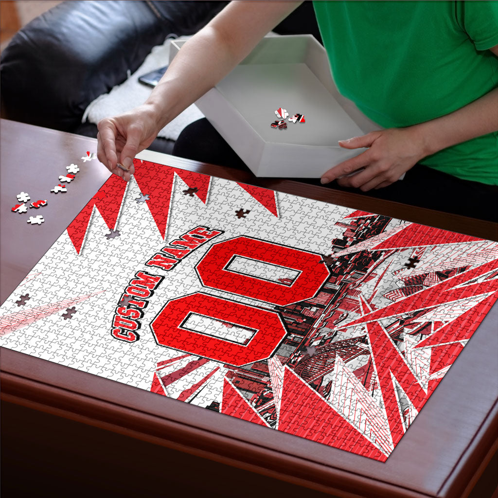Personalised Sydney Swans Fan Pride Puzzle Fierce Swan Mascot Graphic Art With Sydney City Skyline