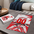 Personalised Sydney Swans Fan Pride Puzzle Fierce Swan Mascot Graphic Art With Sydney City Skyline