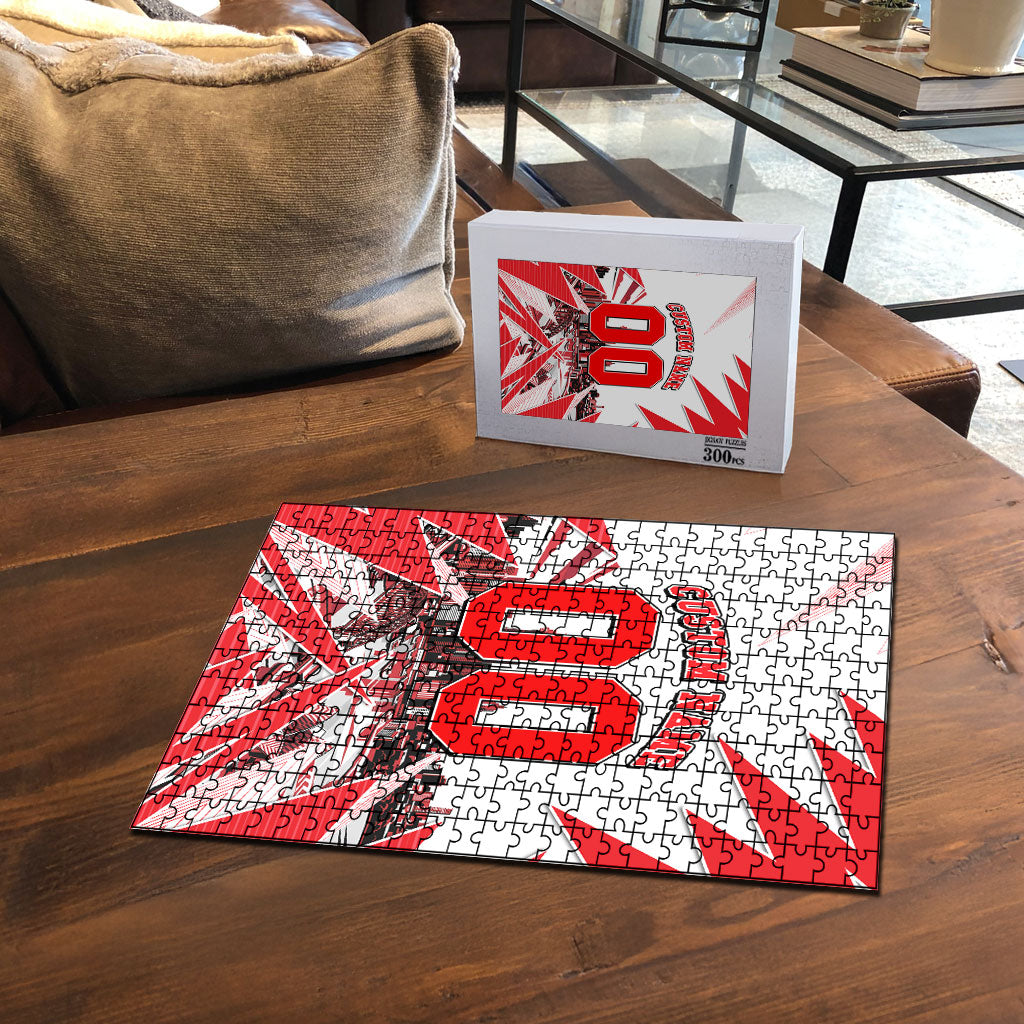 Personalised Sydney Swans Fan Pride Puzzle Fierce Swan Mascot Graphic Art With Sydney City Skyline