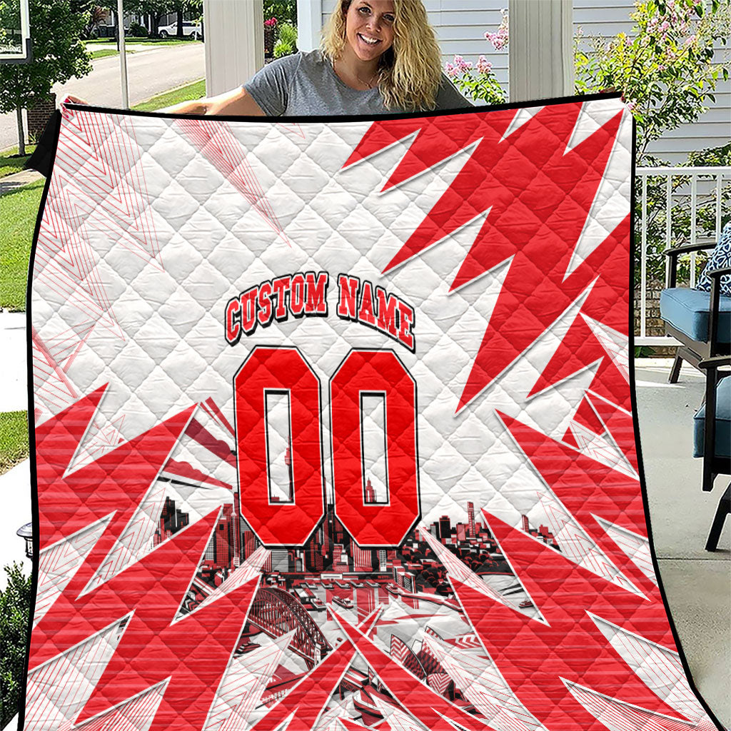 Personalised Sydney Swans Fan Pride Quilt Fierce Swan Mascot Graphic Art With Sydney City Skyline