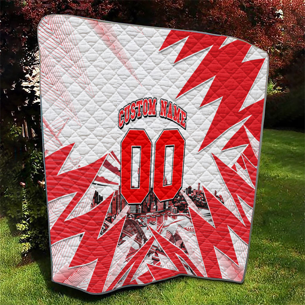 Personalised Sydney Swans Fan Pride Quilt Fierce Swan Mascot Graphic Art With Sydney City Skyline