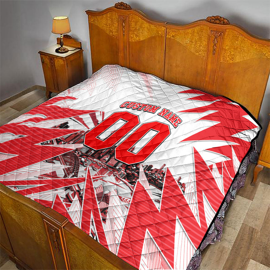 Personalised Sydney Swans Fan Pride Quilt Fierce Swan Mascot Graphic Art With Sydney City Skyline