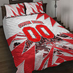 Personalised Sydney Swans Fan Pride Quilt Bed Set Fierce Swan Mascot Graphic Art With Sydney City Skyline