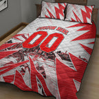Personalised Sydney Swans Fan Pride Quilt Bed Set Fierce Swan Mascot Graphic Art With Sydney City Skyline
