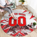 Personalised Sydney Swans Fan Pride Round Carpet Fierce Swan Mascot Graphic Art With Sydney City Skyline
