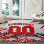Personalised Sydney Swans Fan Pride Round Carpet Fierce Swan Mascot Graphic Art With Sydney City Skyline
