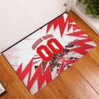 Personalised Sydney Swans Fan Pride Rubber Doormat Fierce Swan Mascot Graphic Art With Sydney City Skyline
