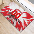 Personalised Sydney Swans Fan Pride Rubber Doormat Fierce Swan Mascot Graphic Art With Sydney City Skyline
