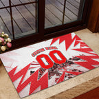 Personalised Sydney Swans Fan Pride Rubber Doormat Fierce Swan Mascot Graphic Art With Sydney City Skyline
