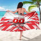 Personalised Sydney Swans Fan Pride Sarong Fierce Swan Mascot Graphic Art With Sydney City Skyline