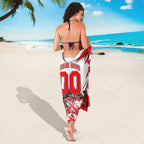 Personalised Sydney Swans Fan Pride Sarong Fierce Swan Mascot Graphic Art With Sydney City Skyline