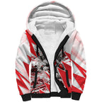Personalised Sydney Swans Fan Pride Sherpa Hoodie Fierce Swan Mascot Graphic Art With Sydney City Skyline