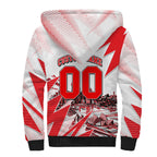 Personalised Sydney Swans Fan Pride Sherpa Hoodie Fierce Swan Mascot Graphic Art With Sydney City Skyline