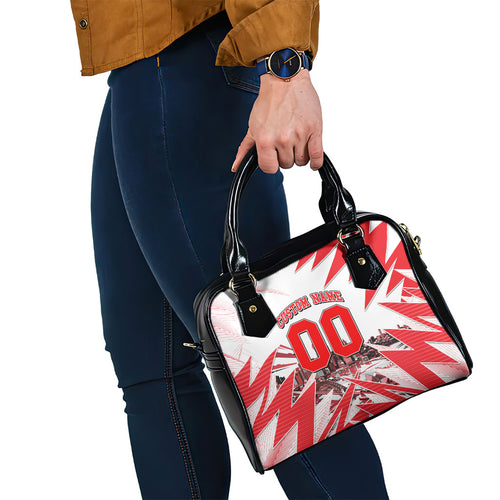 Personalised Sydney Swans Fan Pride Shoulder Handbag Fierce Swan Mascot Graphic Art With Sydney City Skyline