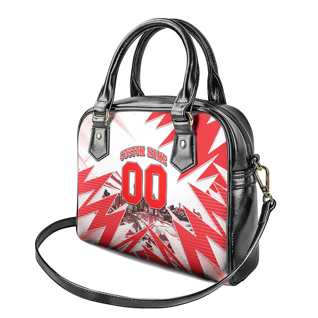 Personalised Sydney Swans Fan Pride Shoulder Handbag Fierce Swan Mascot Graphic Art With Sydney City Skyline