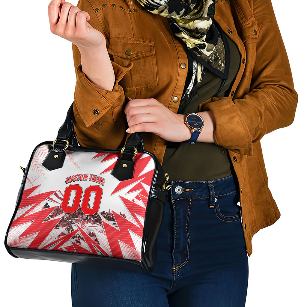 Personalised Sydney Swans Fan Pride Shoulder Handbag Fierce Swan Mascot Graphic Art With Sydney City Skyline