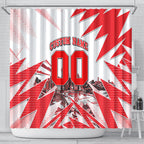 Personalised Sydney Swans Fan Pride Shower Curtain Fierce Swan Mascot Graphic Art With Sydney City Skyline