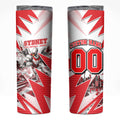 Personalised Sydney Swans Fan Pride Skinny Tumbler Fierce Swan Mascot Graphic Art With Sydney City Skyline