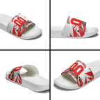 Personalised Sydney Swans Fan Pride Slide Sandals Fierce Swan Mascot Graphic Art With Sydney City Skyline