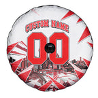 Personalised Sydney Swans Fan Pride Spare Tire Cover Fierce Swan Mascot Graphic Art With Sydney City Skyline