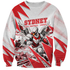 Personalised Sydney Swans Fan Pride Sweatshirt Fierce Swan Mascot Graphic Art With Sydney City Skyline