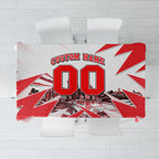 Personalised Sydney Swans Fan Pride Tablecloth Fierce Swan Mascot Graphic Art With Sydney City Skyline