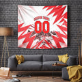 Personalised Sydney Swans Fan Pride Tapestry Fierce Swan Mascot Graphic Art With Sydney City Skyline