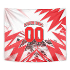 Personalised Sydney Swans Fan Pride Tapestry Fierce Swan Mascot Graphic Art With Sydney City Skyline