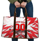 Personalised Sydney Swans Fan Pride Travel Bag Fierce Swan Mascot Graphic Art With Sydney City Skyline