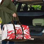 Personalised Sydney Swans Fan Pride Travel Bag Fierce Swan Mascot Graphic Art With Sydney City Skyline