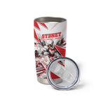 Personalised Sydney Swans Fan Pride Tumbler Cup Fierce Swan Mascot Graphic Art With Sydney City Skyline