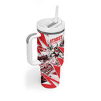 Personalised Sydney Swans Fan Pride Tumbler With Handle Fierce Swan Mascot Graphic Art With Sydney City Skyline