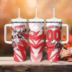 Personalised Sydney Swans Fan Pride Tumbler With Handle Fierce Swan Mascot Graphic Art With Sydney City Skyline