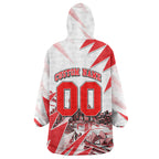 Personalised Sydney Swans Fan Pride Wearable Blanket Hoodie Fierce Swan Mascot Graphic Art With Sydney City Skyline