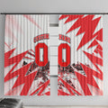 Personalised Sydney Swans Fan Pride Window Curtain Fierce Swan Mascot Graphic Art With Sydney City Skyline
