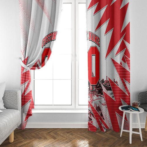 Personalised Sydney Swans Fan Pride Window Curtain Fierce Swan Mascot Graphic Art With Sydney City Skyline