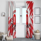 Personalised Sydney Swans Fan Pride Window Curtain Fierce Swan Mascot Graphic Art With Sydney City Skyline