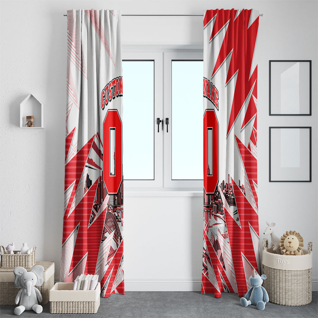 Personalised Sydney Swans Fan Pride Window Curtain Fierce Swan Mascot Graphic Art With Sydney City Skyline